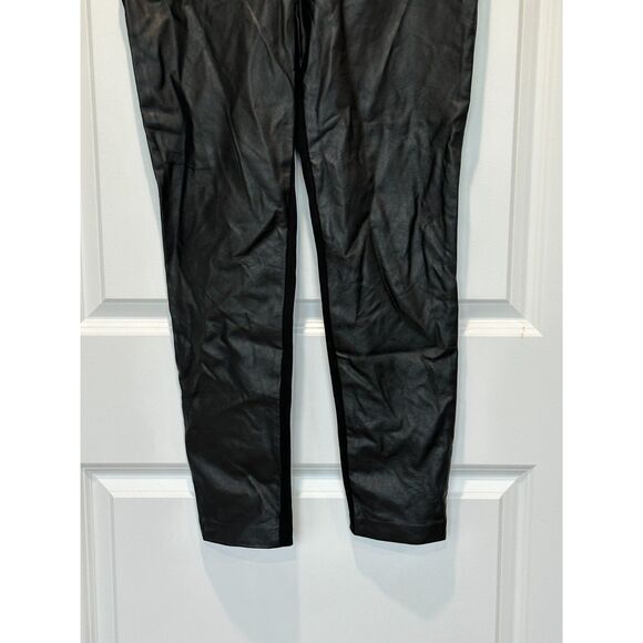 Club Monaco Black Faux Leather Front Pull-on Pants Size 12 - Picture 7 of 9